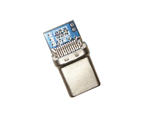USB 3.1 Type-C公头SMT 拉伸壳 白色 卡勾与外壳短路适