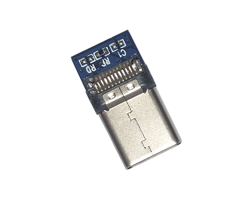 USB 3.1 Type-C公头SMT 铆合壳 黑色 卡勾与外壳短路适